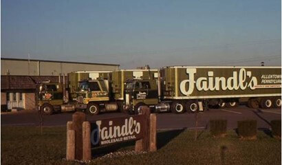Historic Jaindl sign and trucks